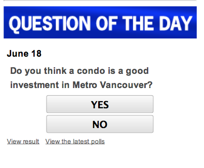 poll ctv condo bc think good investment vancouver metro tonight question running
