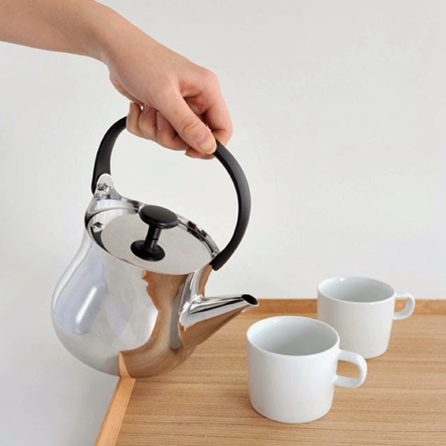 200.00 Alessi CHA Kettle for Tea Brewing, Silver