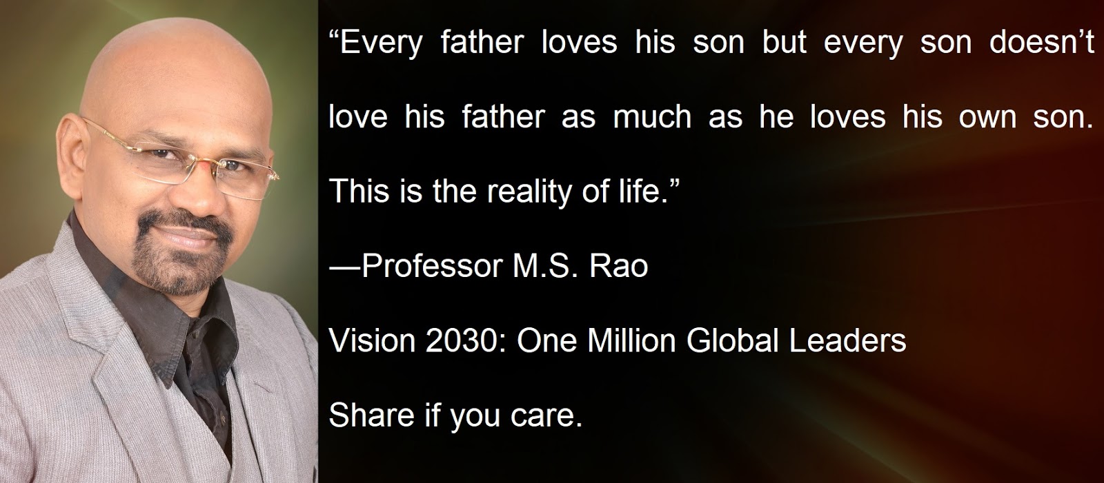 Professor M. S. Rao’s Vision 2030 One Million Global Leaders Quote
