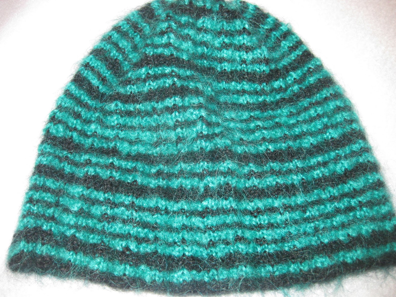 Блог о творчестве в жизни: Двухцветная шапочка из мохера