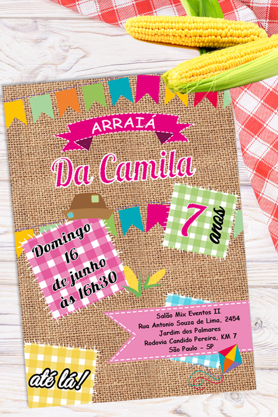 Convite festa junina para editar Convite festa junina para editar