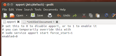 disable apport in ubuntu 12.04 lts