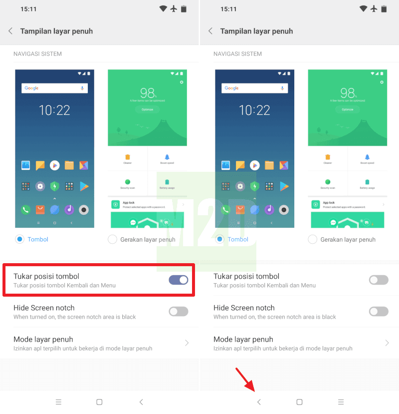 tombol navigasi xiaomi mati error tidak berfungsi