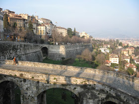 The walled Città Alta is one of the two centres of Bergamo