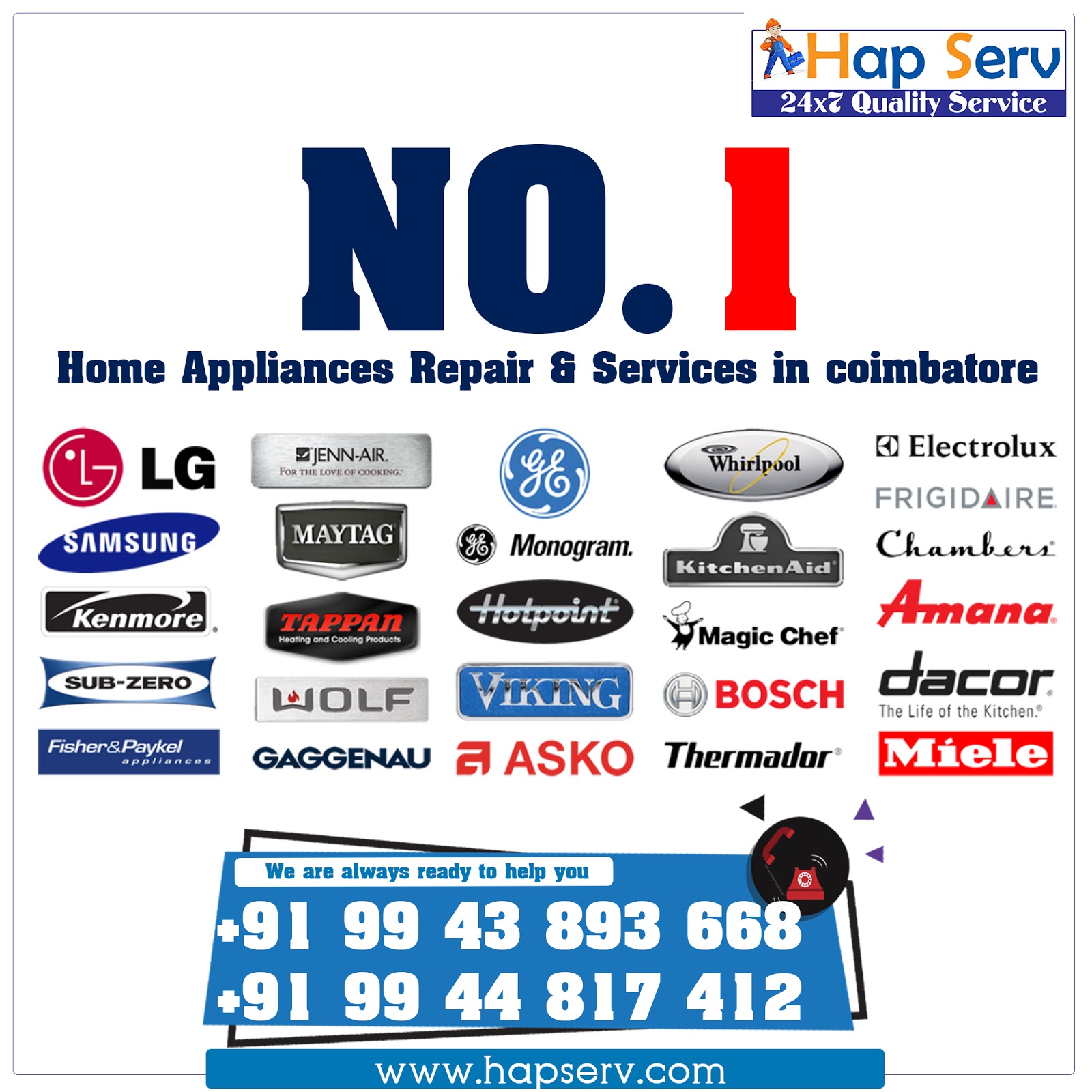 HAP SERV home appliances repair services in coimbatore
