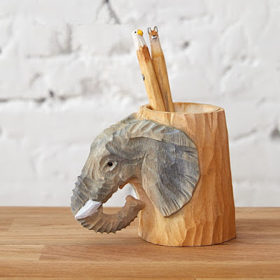 Useful Gifts for Your Mother-in-Law Wooden Elephant Carved Pen Holder