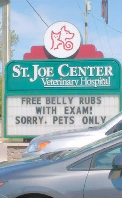 funny signs, funny vet signs, vet joke, pet humor, veterinary jokes