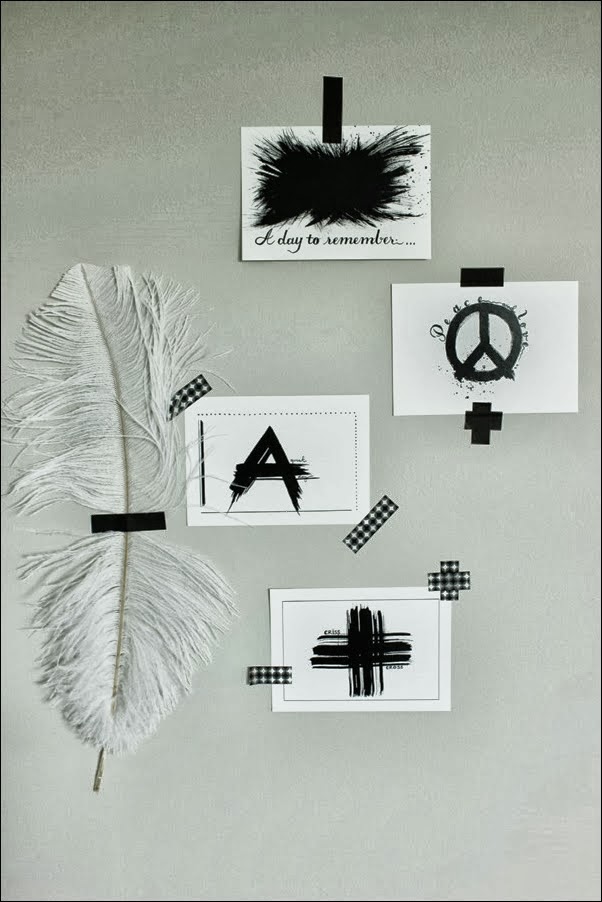 svarta och vita vykort, tävling om illustrationer, små prints, vykort, tävla om print, tävling artprints