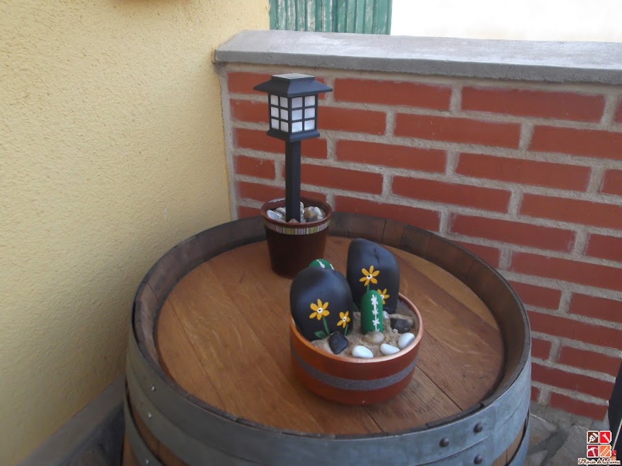 macetas tuneadas con piedras