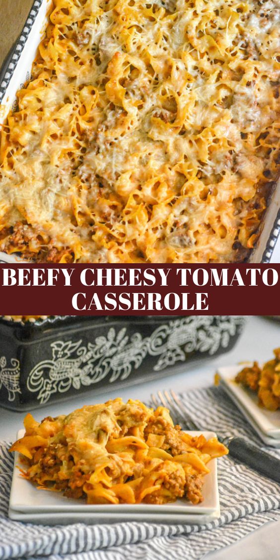Beefy Cheesy Tomato Casserole - Moms Cooking