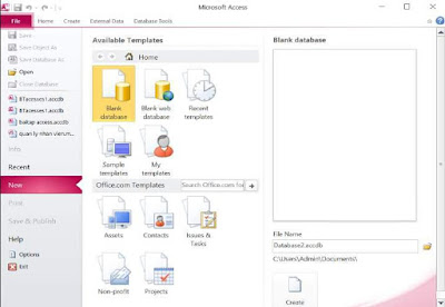 tinhoccoban.net - Hộp hội thoại tạo tập tin cơ sở dữ liệu