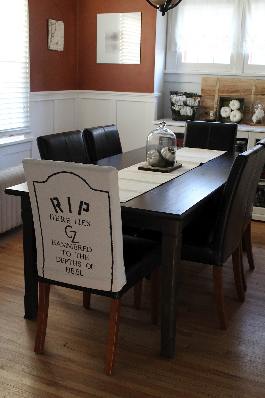 Hammers and High Heels DIY Halloween Themed Gravestone Dining Room