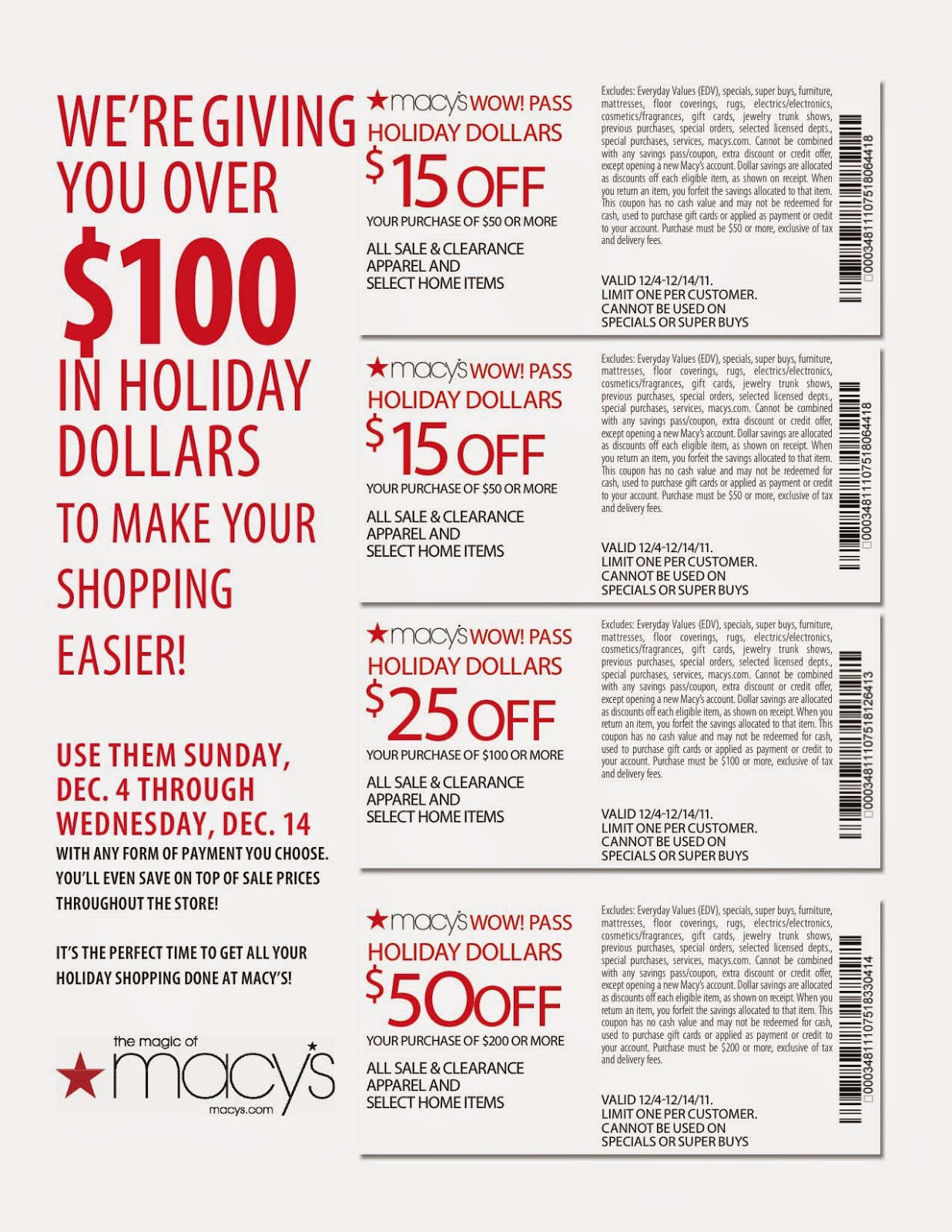 Free Printable Coupons: Macy&#39;s Coupons