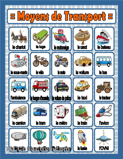 https://2.bp.blogspot.com/-XcSdxE6bTsI/VtVxeKKkqZI/AAAAAAAAgV4/RX33eXhd99o/s1600/moyens%2Bde%2Btransport.png Środki transportu - słownictwo 2 - Francuski przy kawie