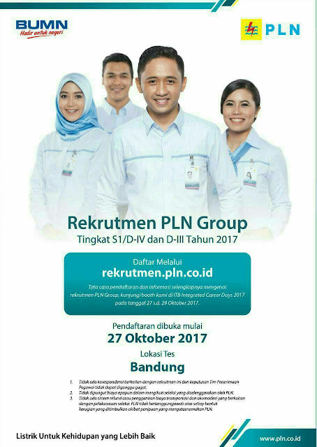 Lowongan Kerja PT. PLN Bandung Oktober 2017