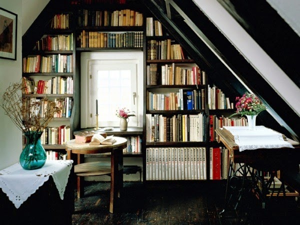 Bookshelves themselves build &#8211; House library in each room
