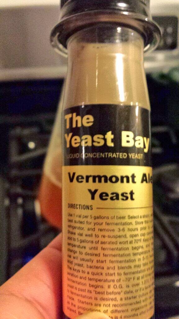 A vial of The Yeast Bay's Vermont Ale
