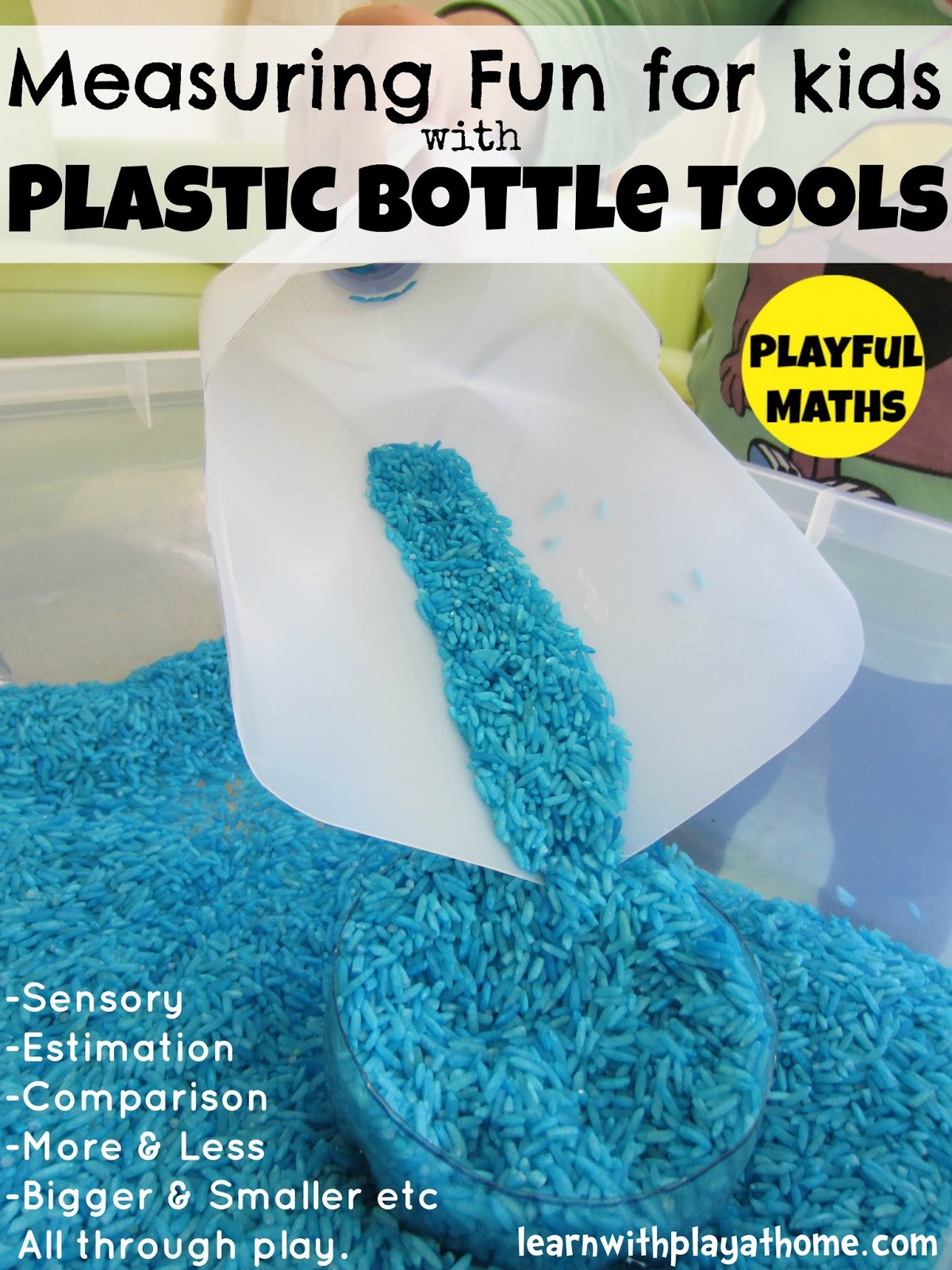 Learn with Play at Home Measuring Activity with Plastic Bottle Tools