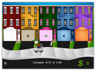 http://www.sheppardsoftware.com/mathgames/decimals/scooterQuestDecFraction.swf