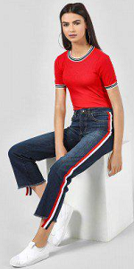 side tape jeans myntra