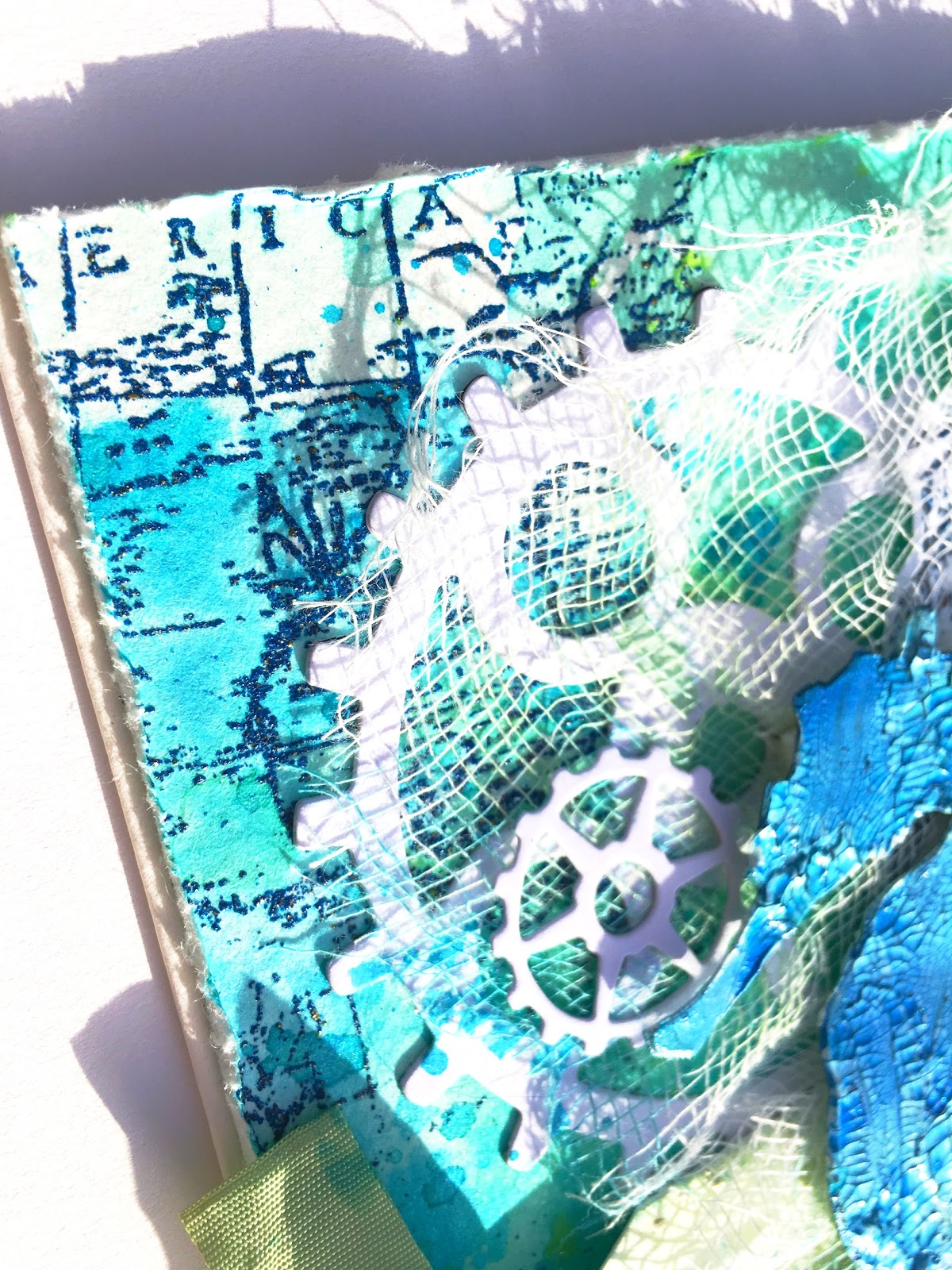 SewPaperPaint Beach Themed Mixed Media Seahorse Collage