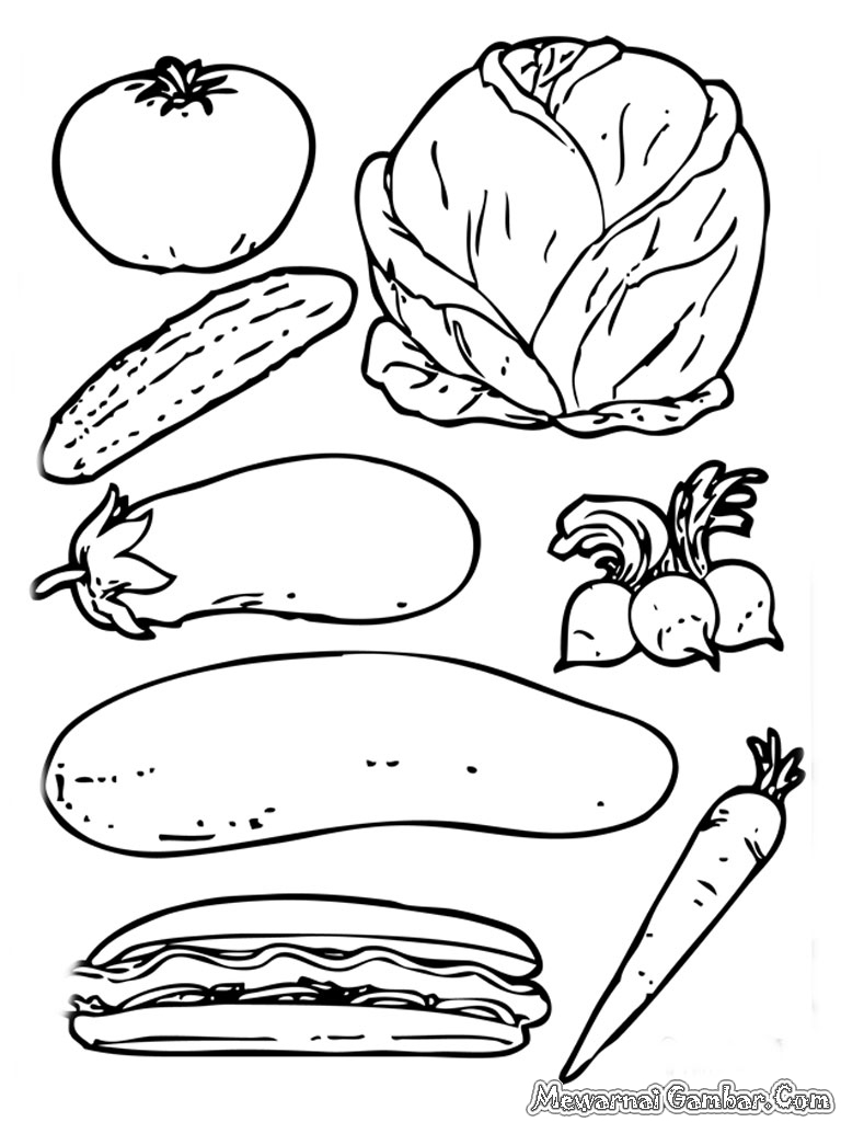 Gambar Mewarnai Sayuran | Mewarnai Gambar
