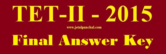 TET-II - 2015 : Final Answer Key (Official)