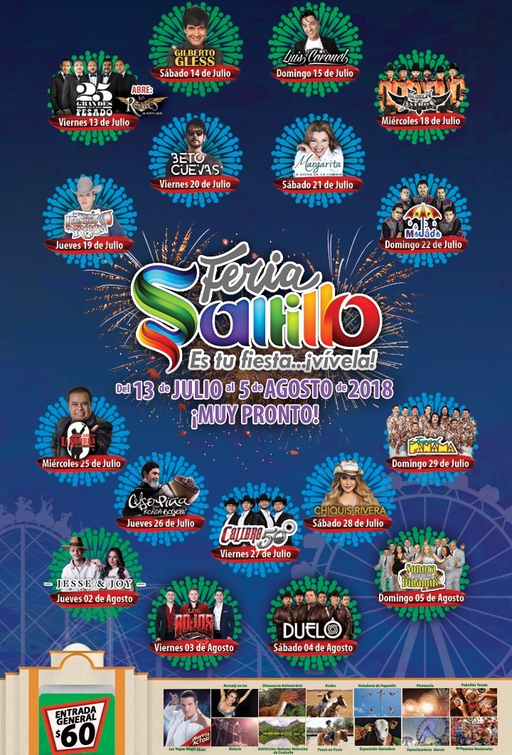 Conoce Saltillo El Cartel de la Feria de Saltillo 2018