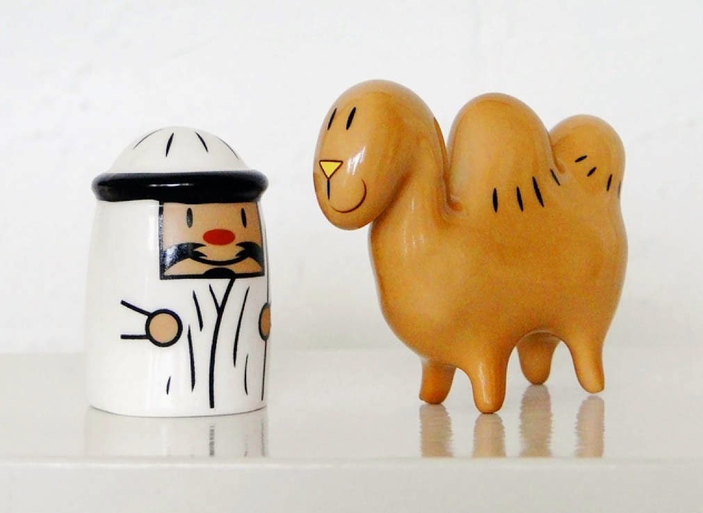 Figurines De Crèche Alessi En Porcelaine - Amir & Camelus Décorées à La Main - Collection Noël