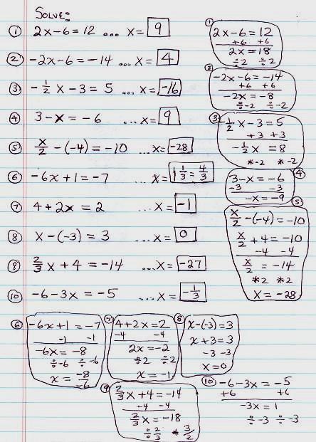 Math Topics, Problem Solutions and Teaching Ideas: Solving One Variable