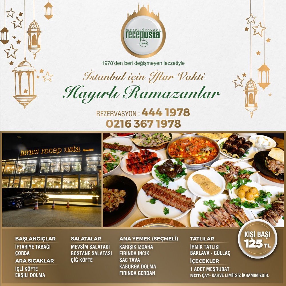Tavaci Recep Usta Bostanci Istanbul Iftar Menusu Mekan Arama Motoru Ne Kadara Yenir
