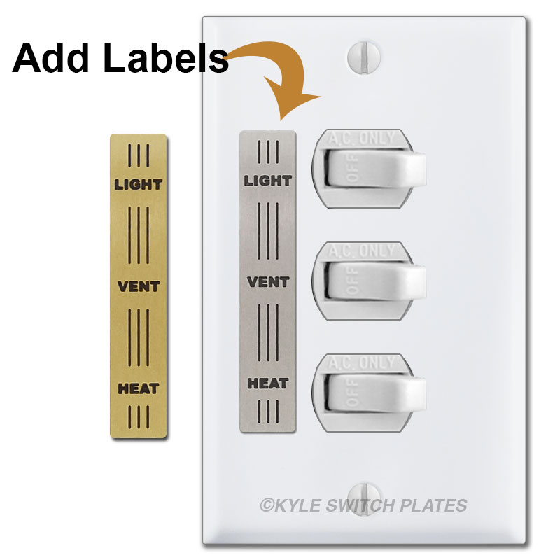Kyle Switch Plates Replacing a NuTone Light Vent & Heat Switch Cover