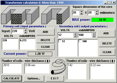 Screenshot Transformer Calculation