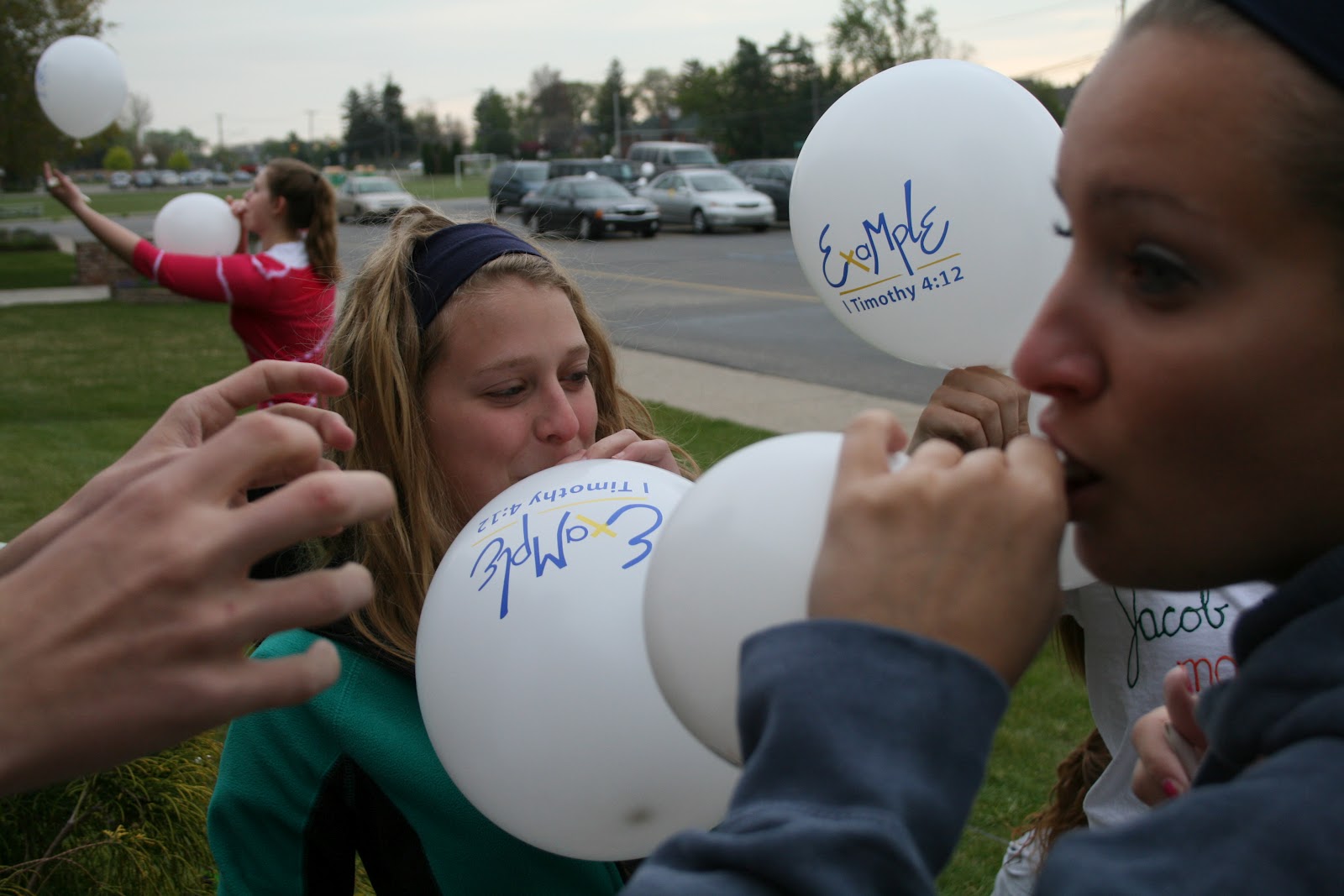 Lutheran North Example Hosting Assemblies, Blowing up Balloons