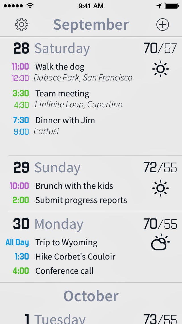 Apps do iPhone Horizon Calendar