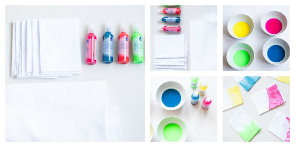 Mantel y servilletas Tie-Dye diy