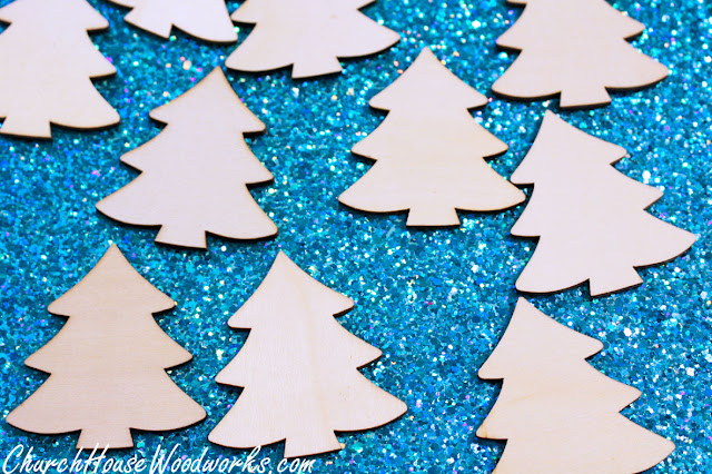 Wooden Christmas Tree Ornaments DIY, Snowflakes, Mittens, Stars, Stars