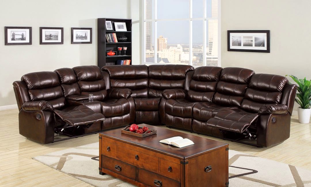 dark brown curved leather sofa