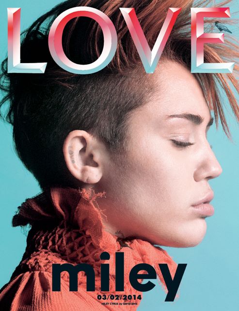 Miley Cyrus sports a mohawk on the cover of LOVE magazine Spring/Summer 2014