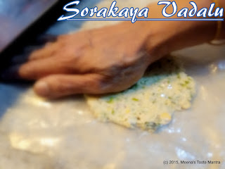 Sorakaya Vadalu - A portion pat to circle
