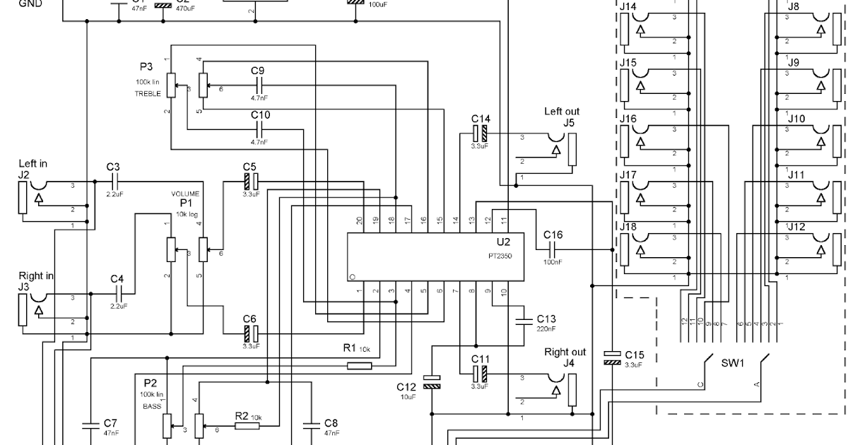 Tone Control + Subwoofer Filter - Electronic Circuit