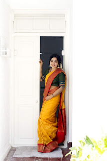 Anchor Vj Ramya Glam Yellow Saree Photoshoot Stills Anchor Vj Ramya Glam Yellow Saree Photoshoot Stills