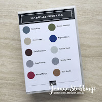 Jo's Stamping Spot - 2018 Colour Revamp Ink Refill Case Inserts - Neutrals