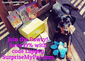 Penny wants you to SAVE 15% with code Lapdog at SurpriseMyPet.com #dogtoys #dogtreats #SurpriseMyPet #petbox #LapdogCreations ©LapdogCreations