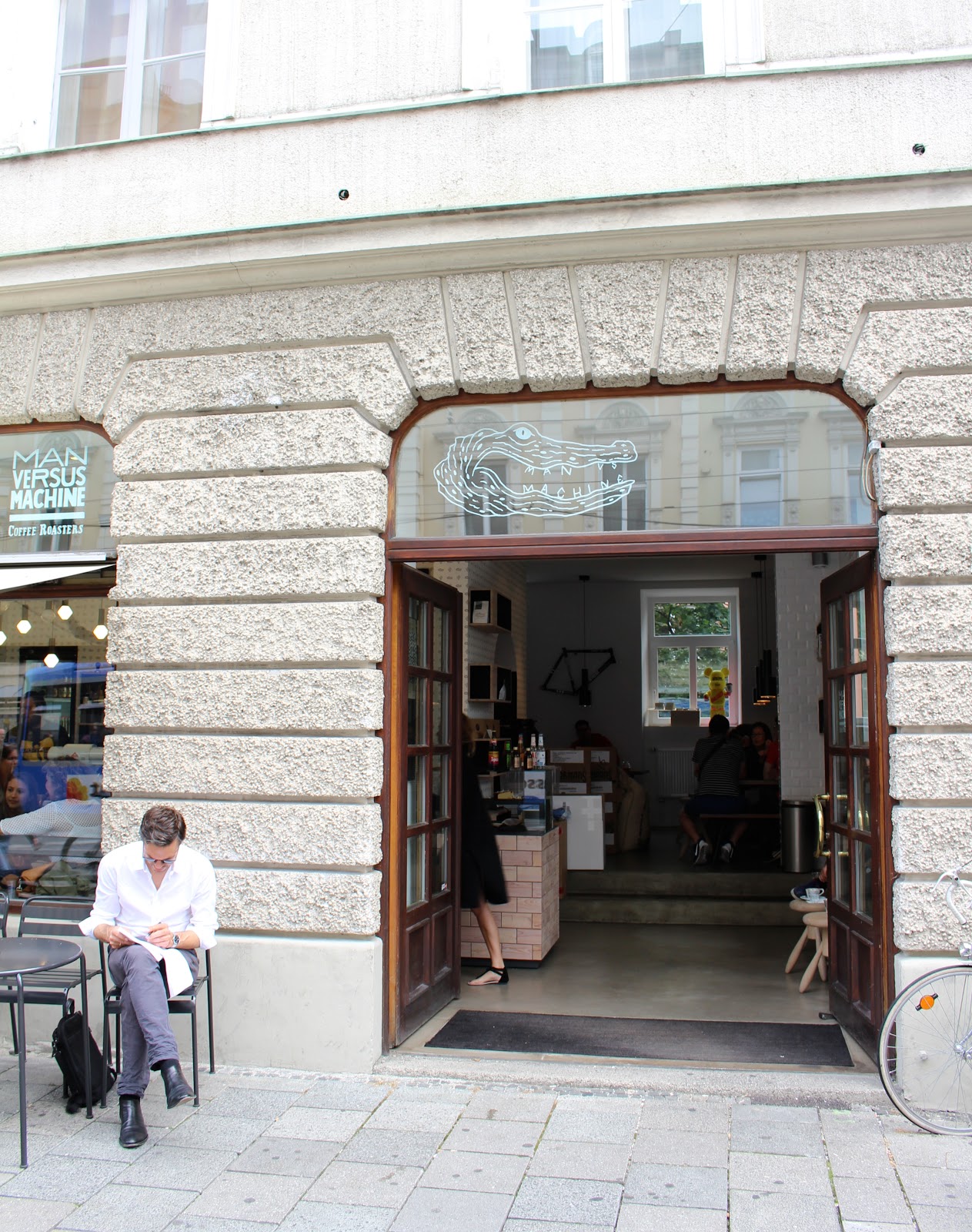 Man Versus Machine coffee Munich building