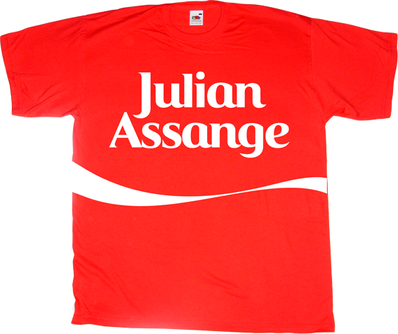 Julian Assange wikileaks activism freedom coca cola coke freedom of speech useless capitalism useless Politics t-shirt ephemeral-t-shirts