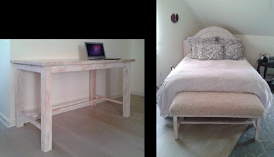 Custom Solid Maple Bedroom Set: Headboard, Bench, Table, Westchester, NY