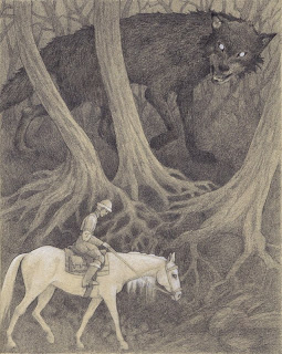 Ivan, the Firebird and the Grey Wolf, Firebird, Russian fairy tale, illustration, drawing