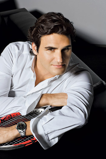 Young and handsome Roger Federer sporting a Rolex watch in this ...
