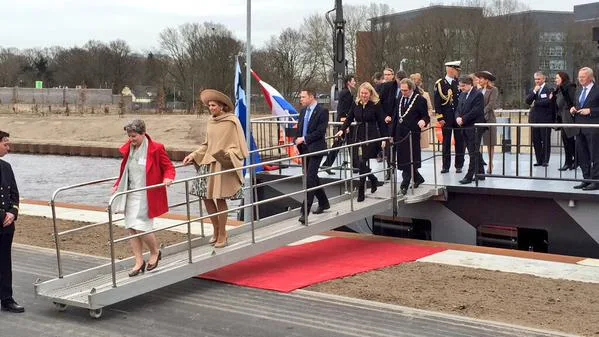 Queen Maxima of The Netherlands opens the new Maxima Kanaal (channel) in Den Bosch, The Netherlands, 5 March 2015. The Maxima Channel is a new waterway nine kilometers east of s-Hertogenbosch and runs from the Maas to the South Willemsvaart in Den Dungen